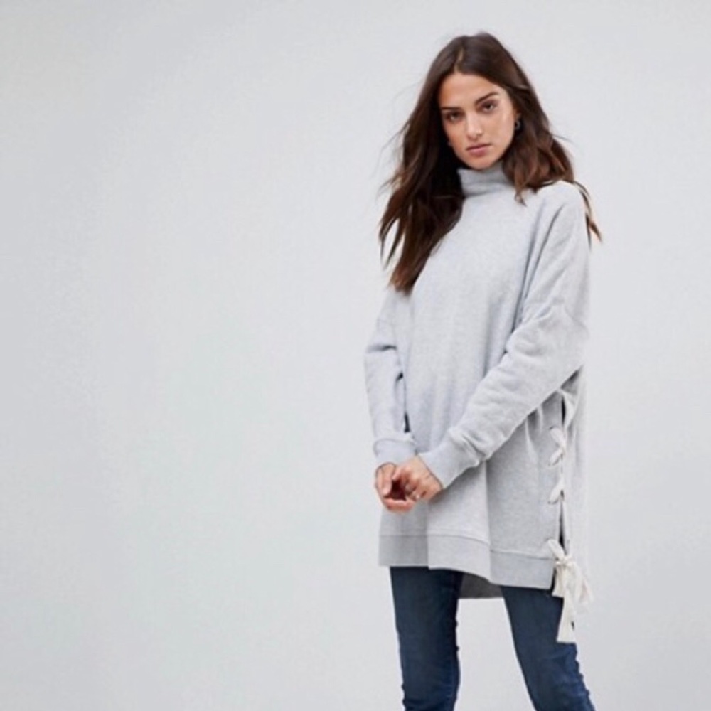 Free People Gray So Plush Pullover